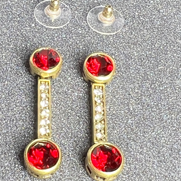 HEIDI DAUS "AN AFFAIR TO REMEMBER" 4 STRAND NECKLACE & EARRINGS SET Black & Red - Picture 10 of 14